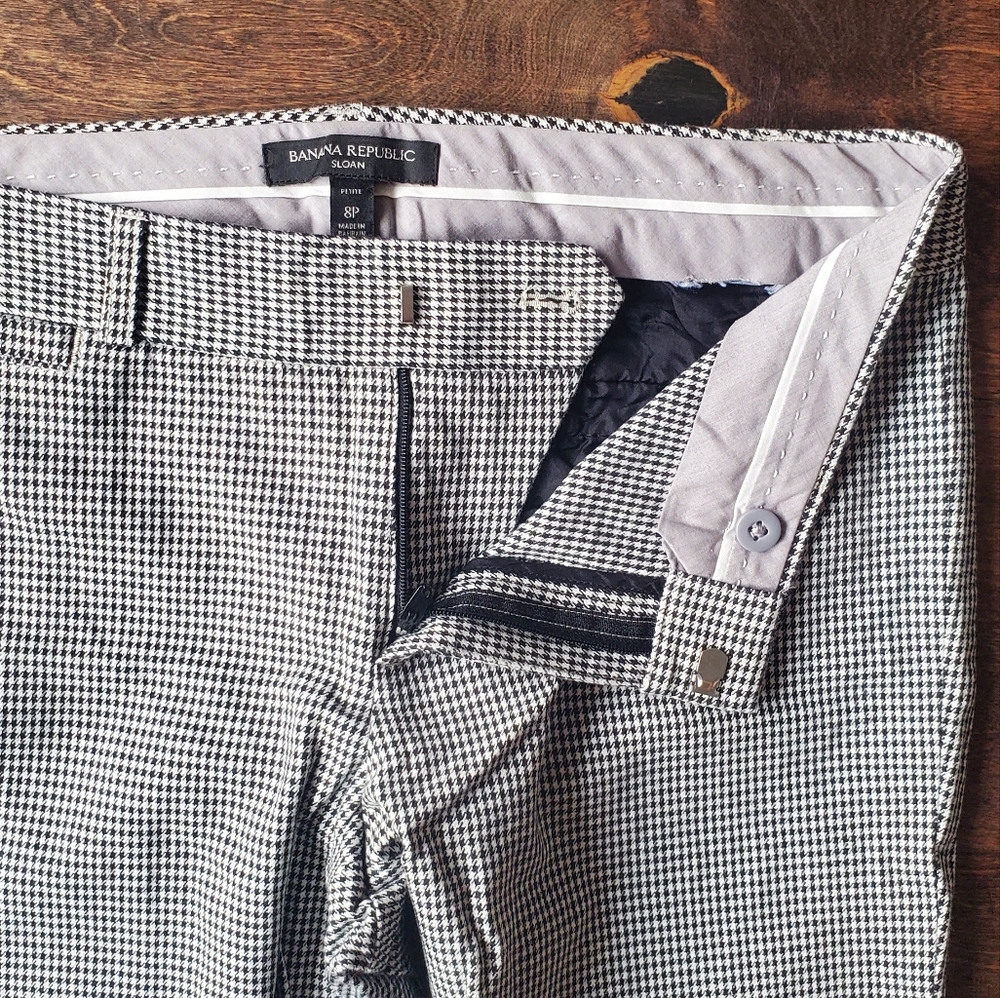 Banana Republic Black and White Straight Leg Pants